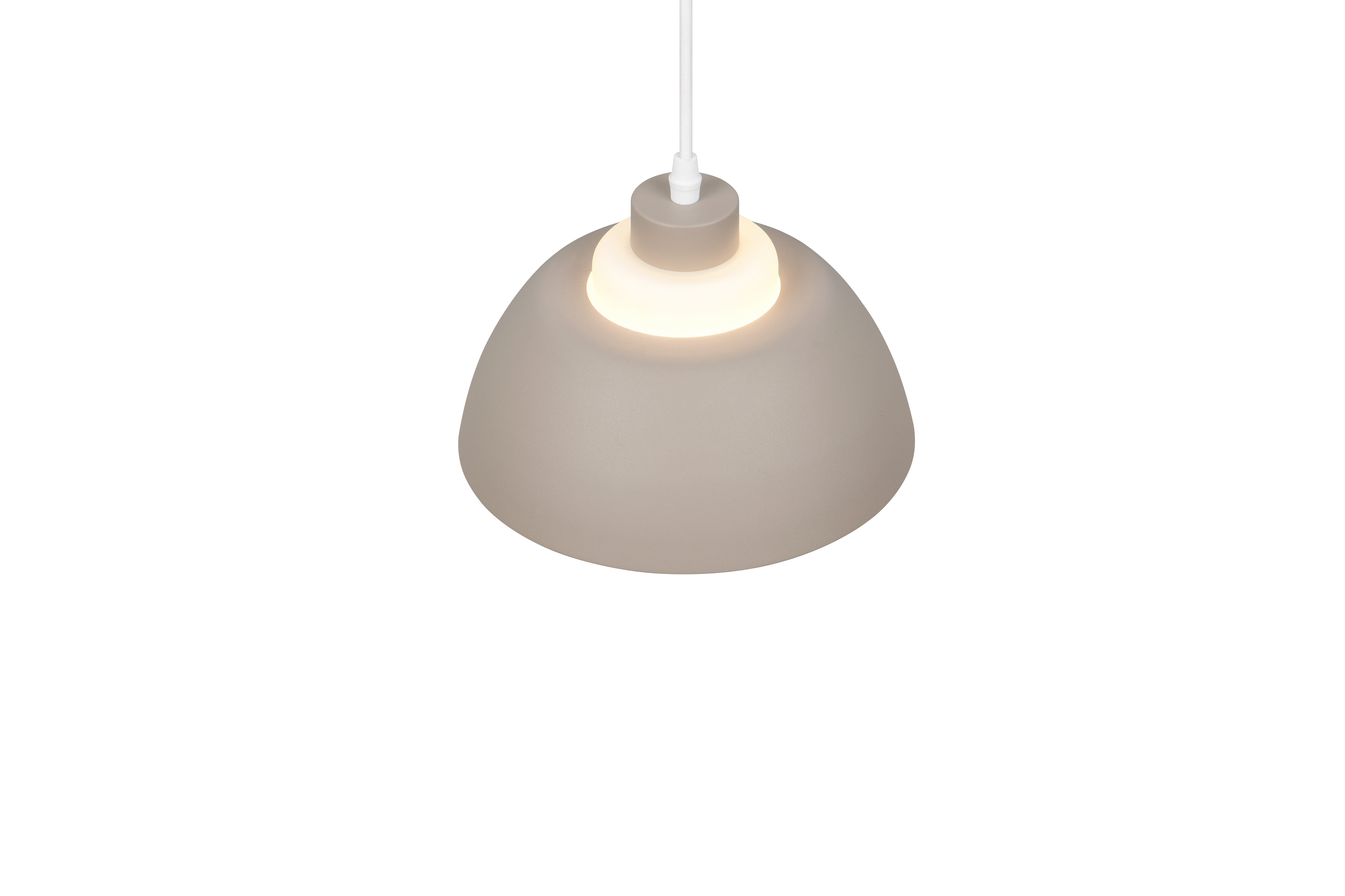 Reality Leuchten LED-Pendelleuchte TILOS in warm beige, Glas weiß, Leuchte, Lampe, Licht