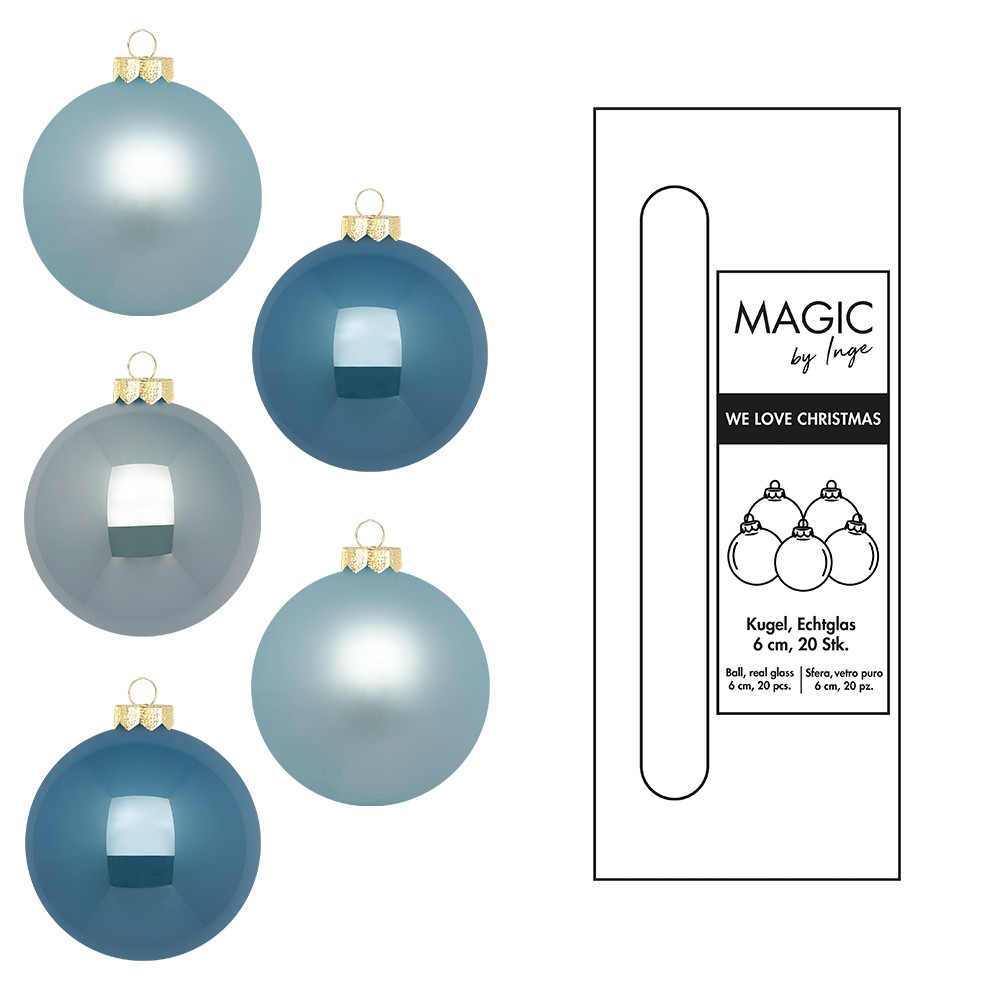 Kugel 6cm in Farbe Elysian Blue (20 Stück/Box), Zubehor, Schmuck, Ohrring