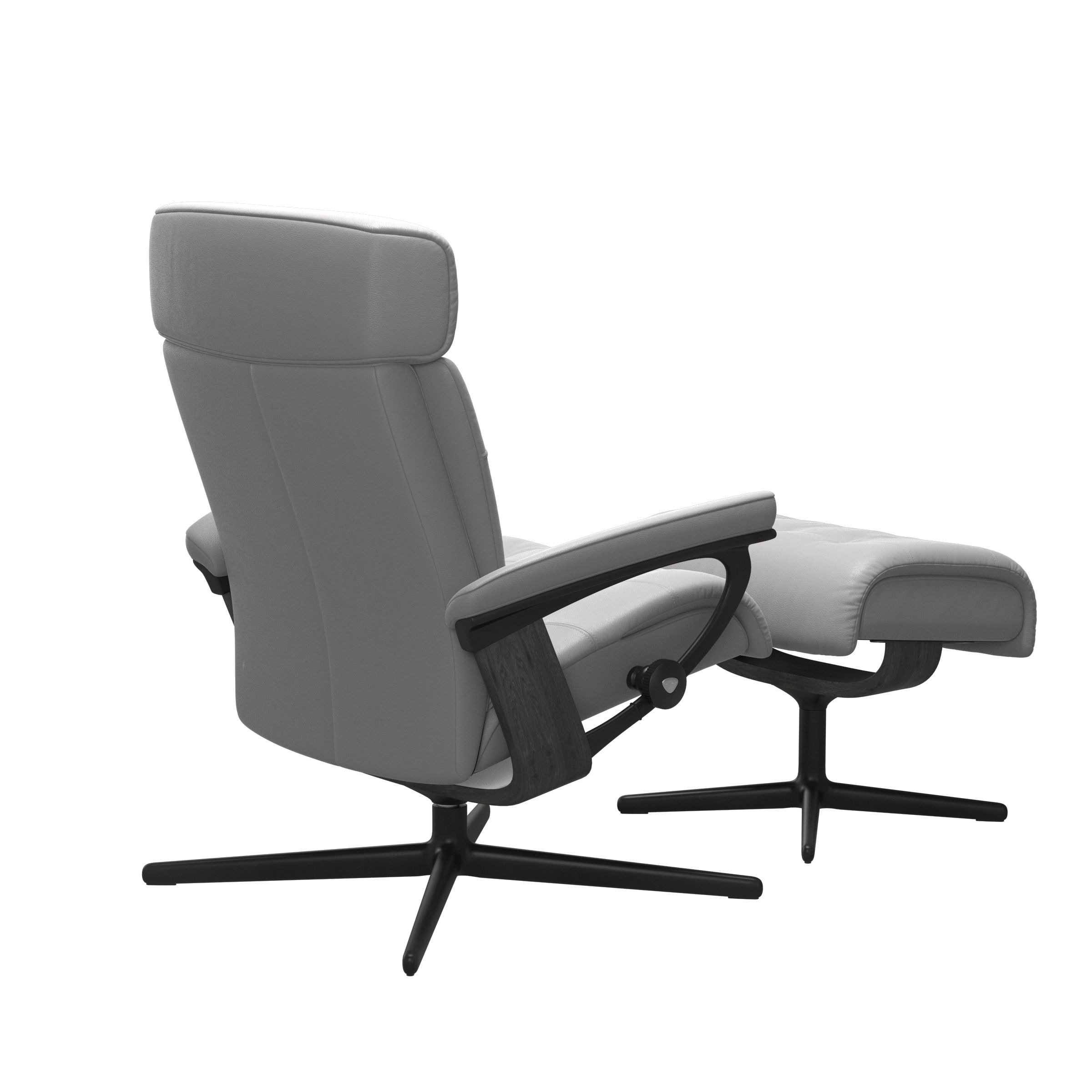 Stressless Sessel mit Hocker Erik Cross (L) in Leder Cori Silver cloud