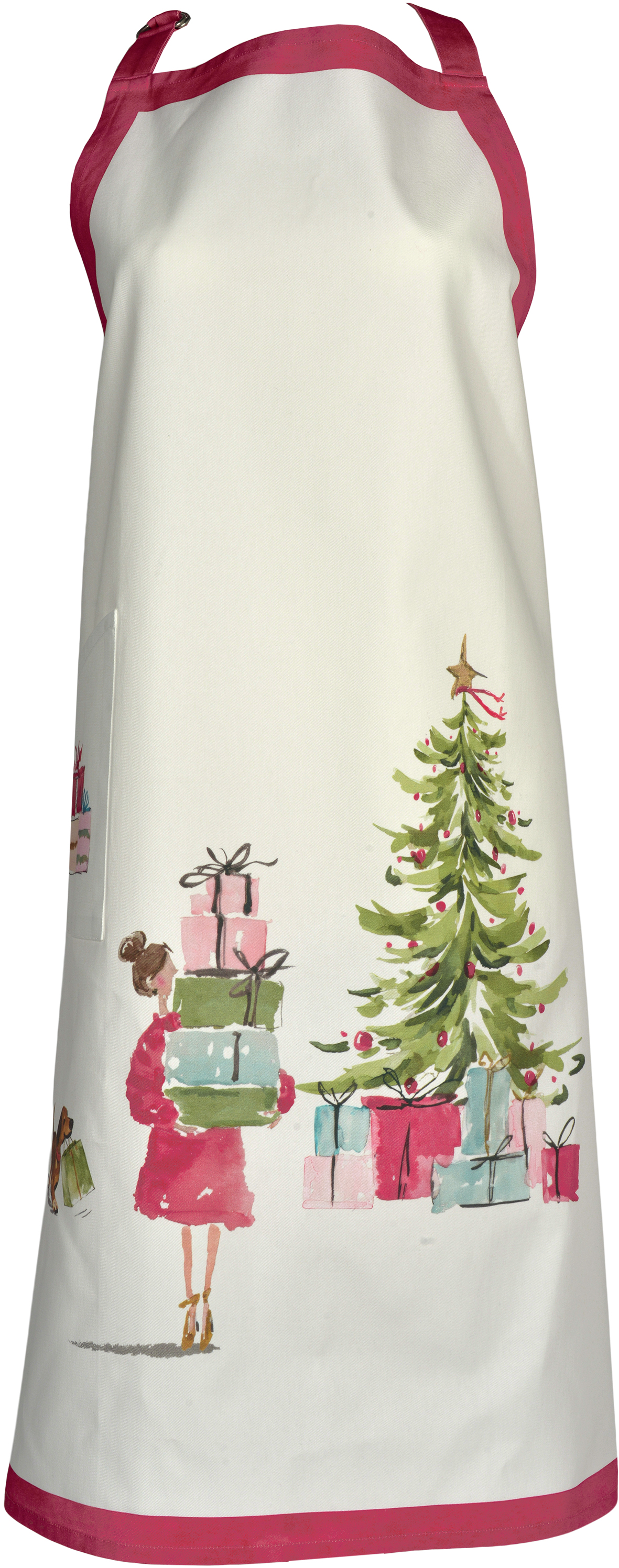 Sander Schürze KITCHEN SHOPPING ca. 74x93cm in Farbe original, Kleider, Schürze, Weihnachten, Tannenbaum, Geschenke