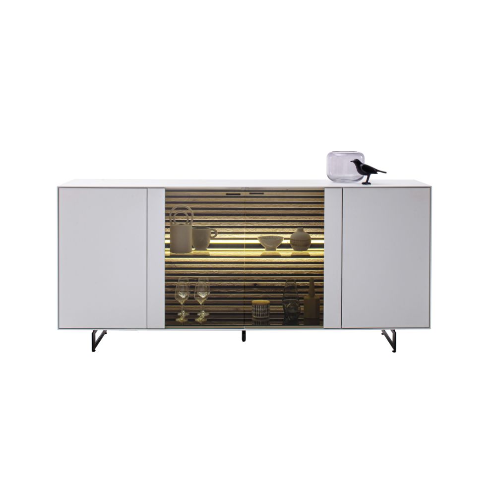 SCHÖNER WOHNEN-Kollektion Sideboard YONNA, ca. 203 x 80 x 44 cm in Kerneiche natur gebürstet lackweiß