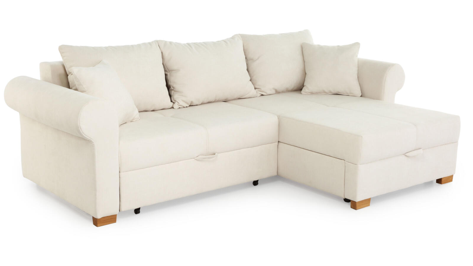 Ecksofa List ca. 248x161 Beige JOB Ecksofa LIST ca. 248x161cm in Stoff Cord light greige