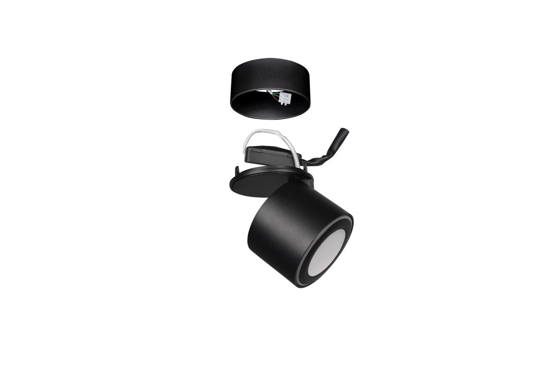 Trio LED-Deckenleuchte TAURUS 1-flammig in Farbe schwarz matt