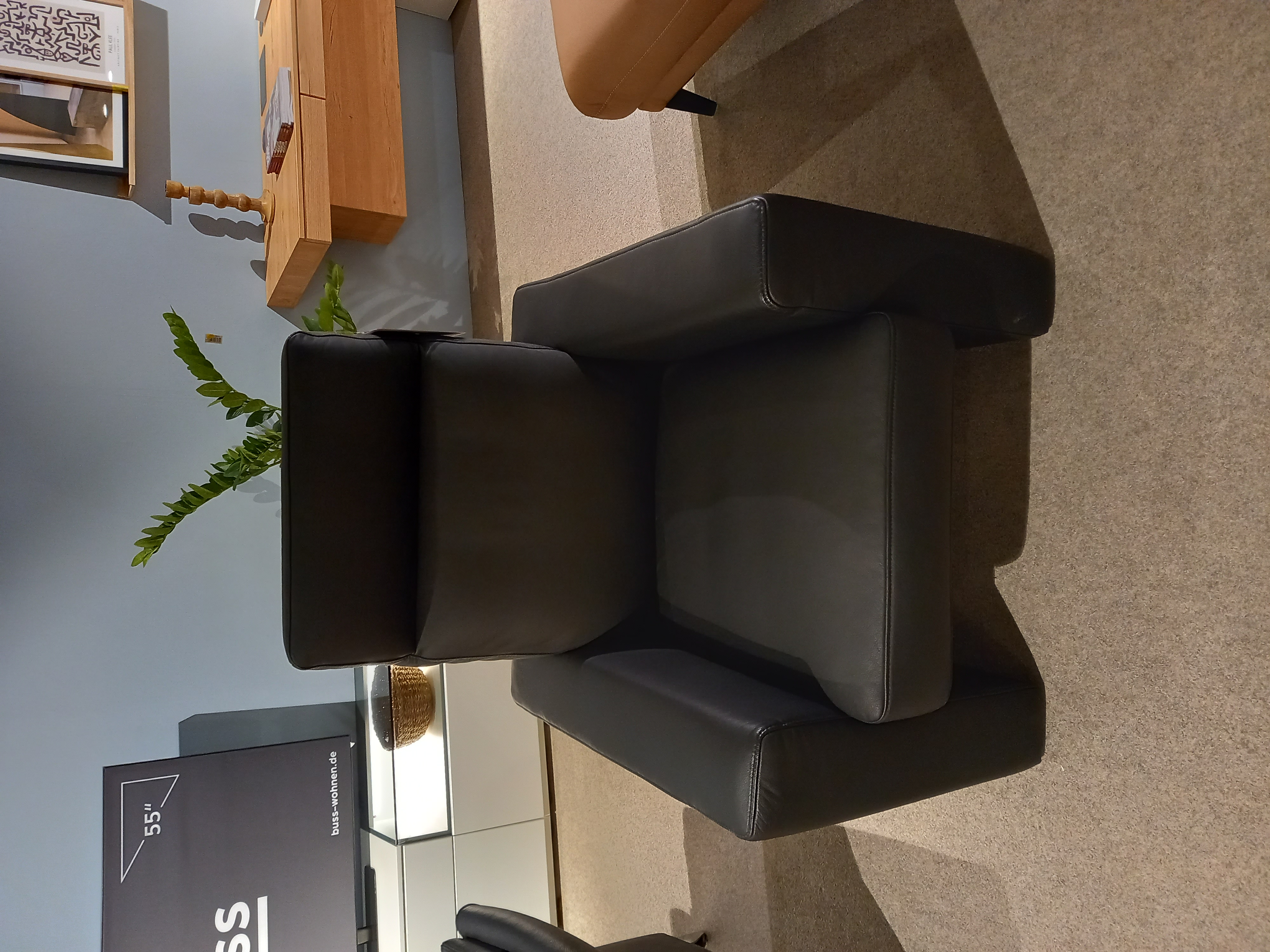 Wima Sessel in Leder 91/0105 Classic schwarz, Moebel, Stuhl, Sessel