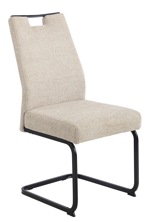 Hela Schwingstuhl Kerstin II S Hela Schwingstuhl KERSTIN II S ca. B47 H100 T64 cm in Stoff Brego beige, Stuhl, Gelenkfreier Stuhl, Beige Stoffstuhl, Stuhlgestell aus Metall, Schlanker Stil