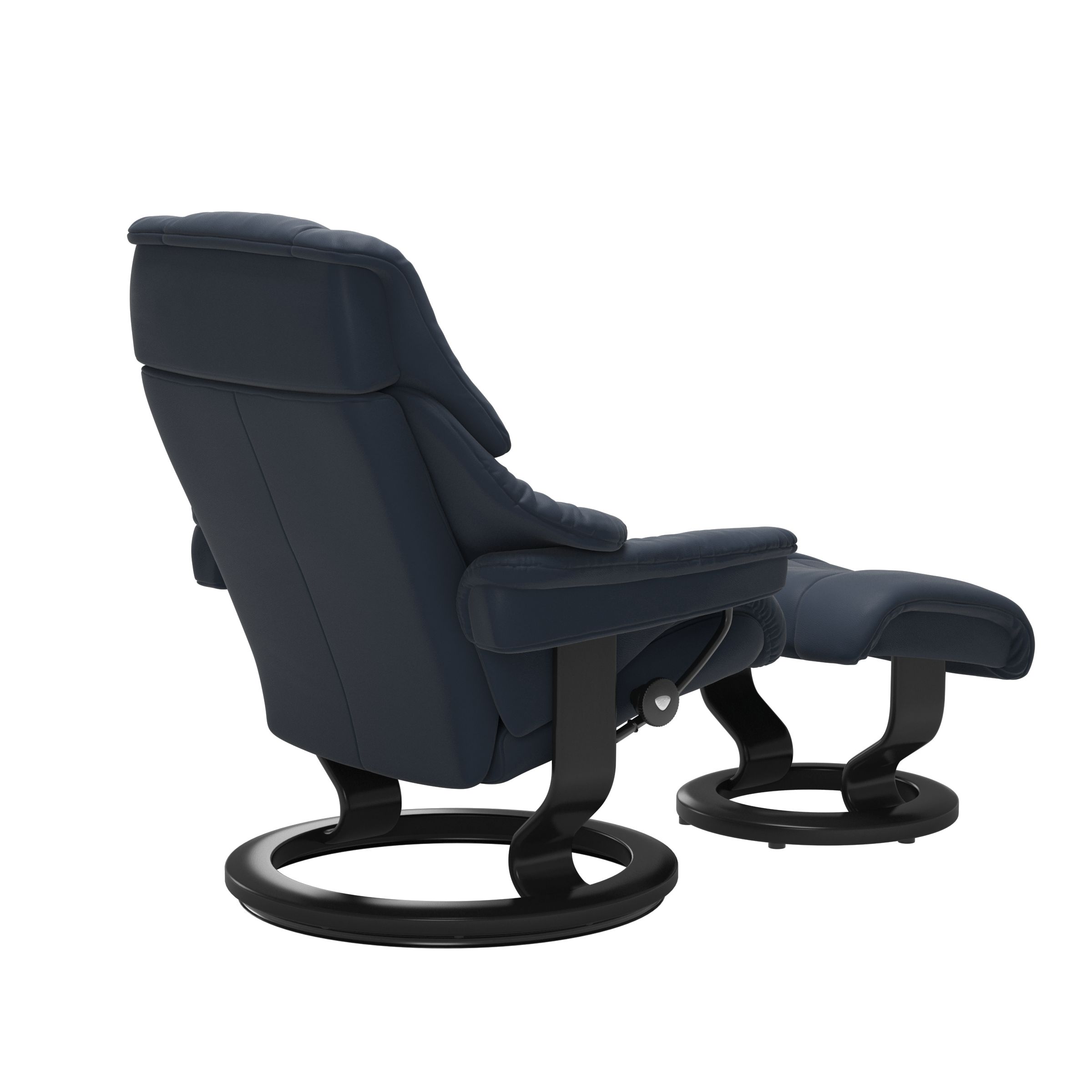 Stressless Sessel mit Hocker Reno Classic (S) in Leder Paloma Oxford blue