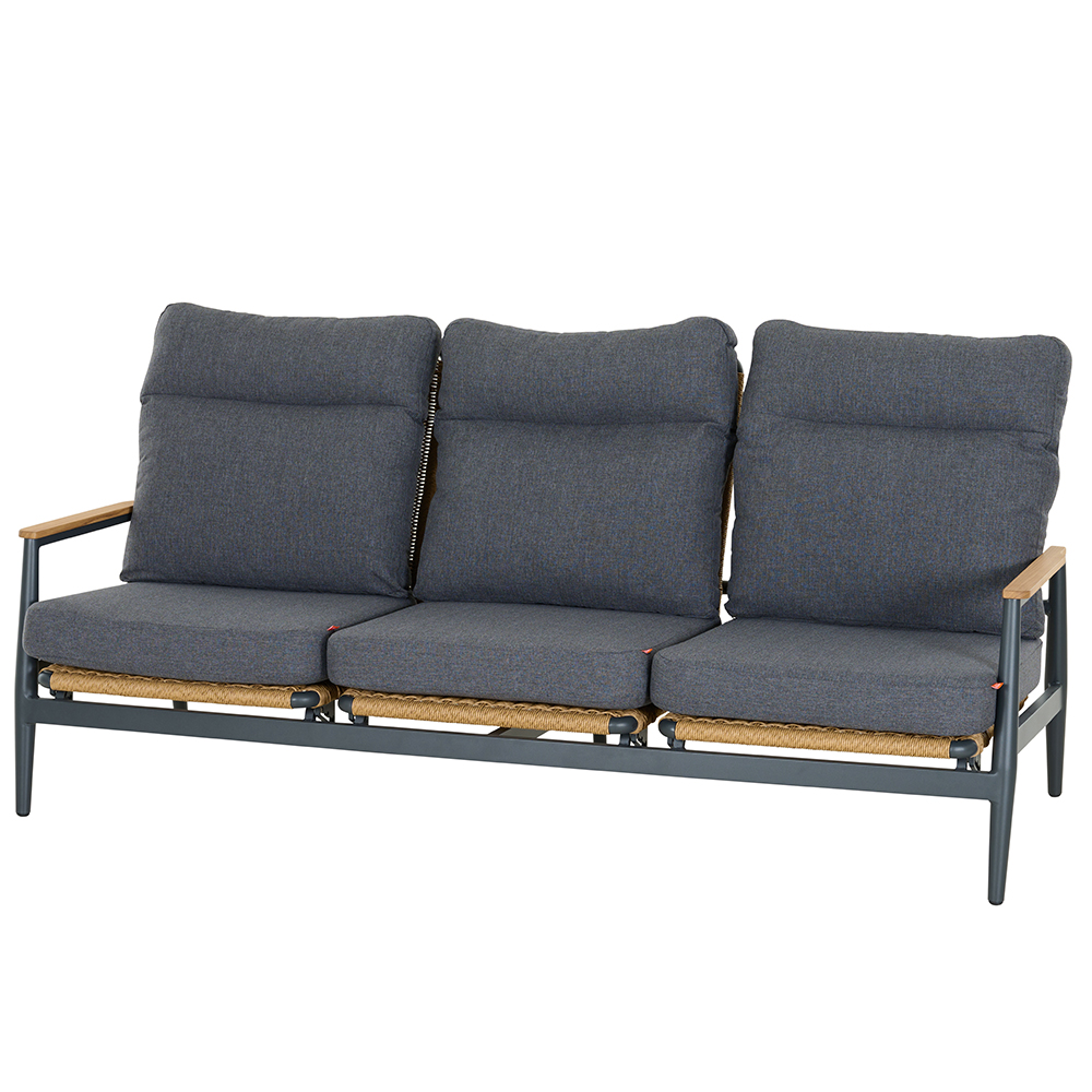 Lounge Set 3-teilig ROMA in Aluminium matt anthrazit
