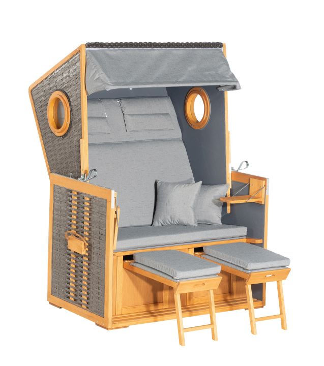 Gartenstrandkorb 2-Sitzer, Holz, Mobiliar