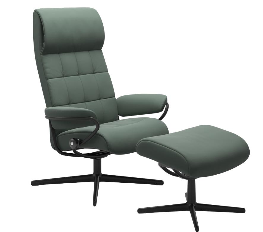 Stressless Sessel mit Hocker LONDON ca. B80 H112 T122 cm in Leder Paloma 97 Sage Green Stressless Sessel mit Hocker LONDON ca. B80 H112 T122 cm in Leder Paloma 97 Sage Green