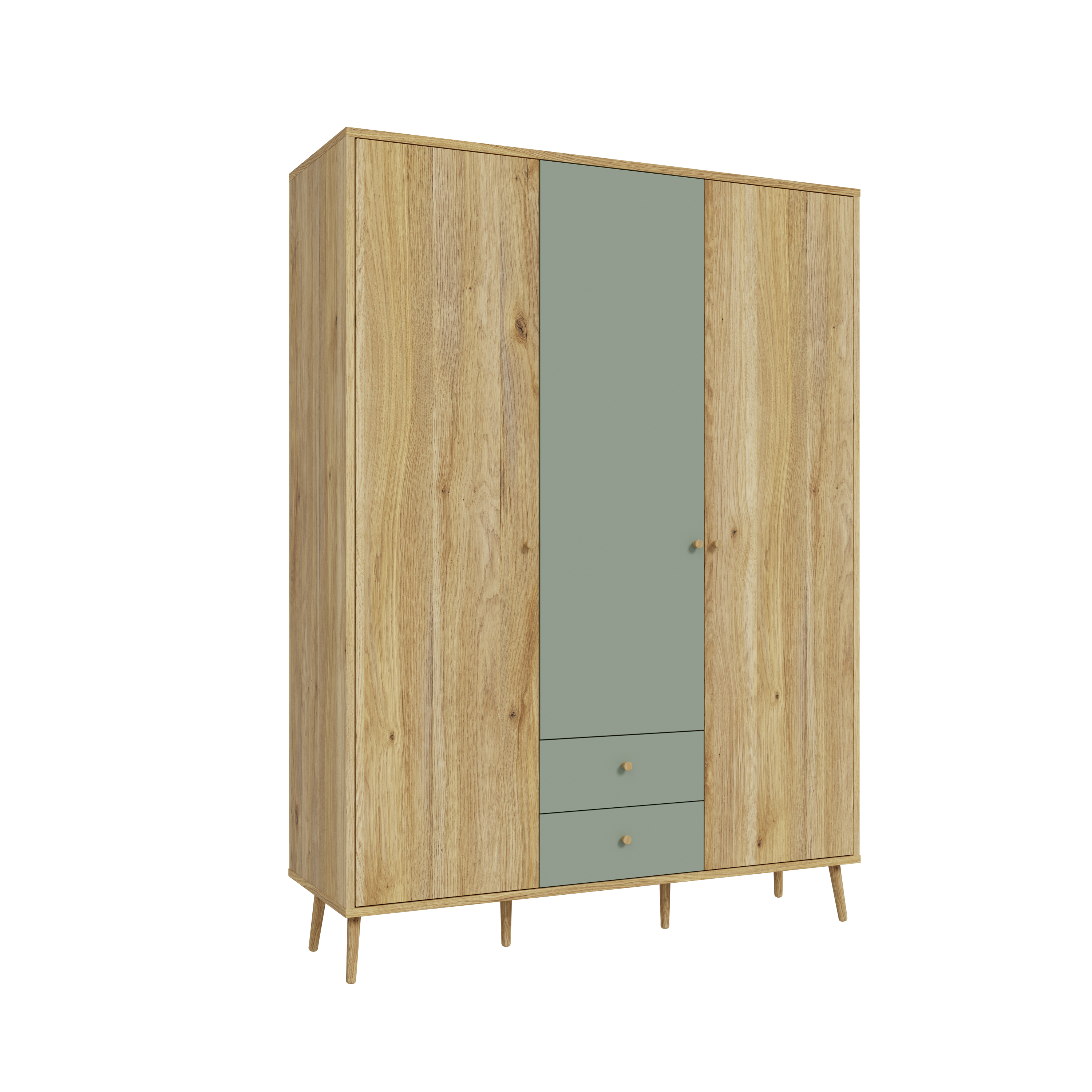 Forte Fabryki Mebli Kleiderschrank WHENUA in Mauvella Oak/Sage