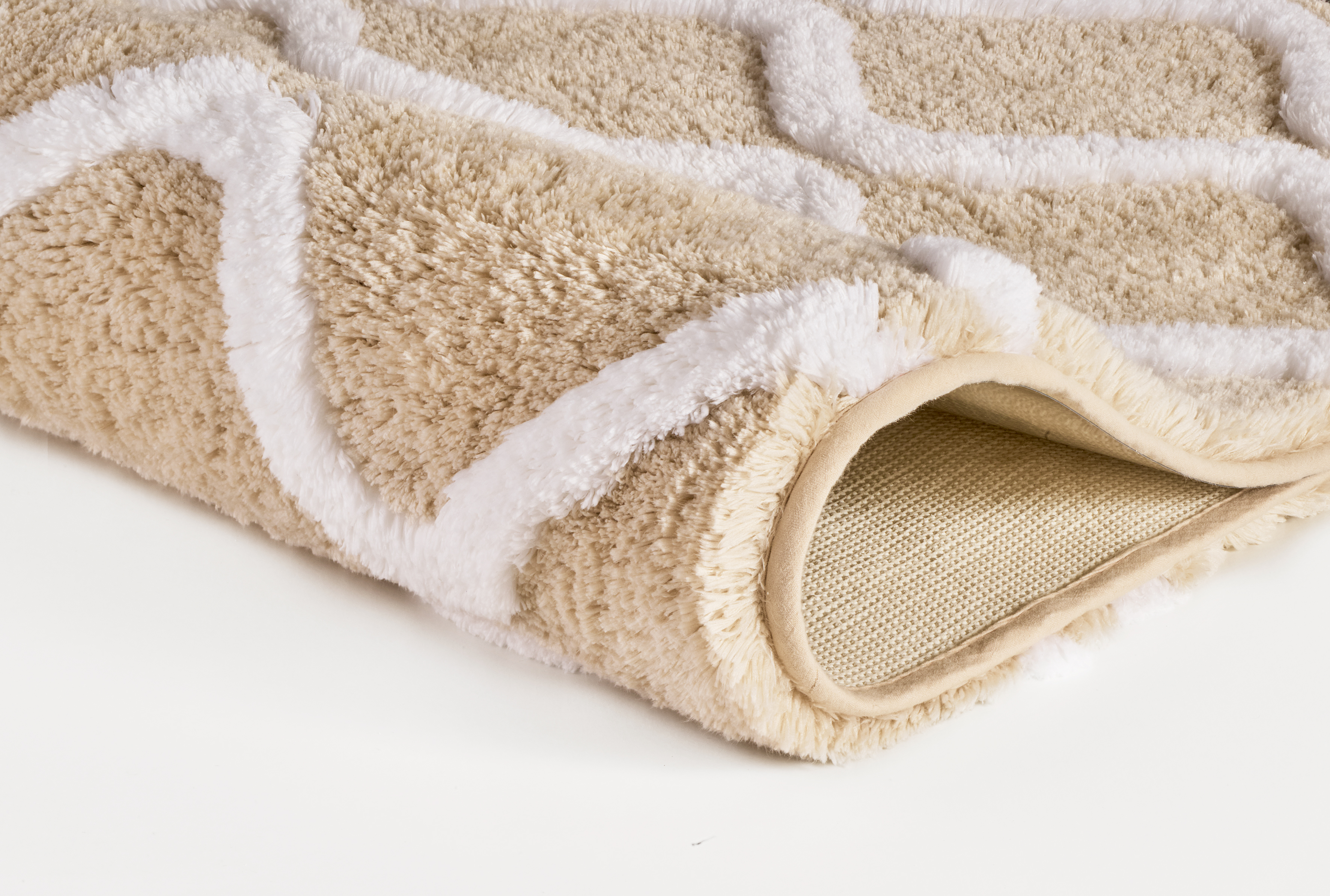 Kleine Wolke Badteppich PIANA ca. 55x65cm in Farbe Sandbeige, Flauschig, Teppich, Kuscheldecke, Filzstruktur, Beige