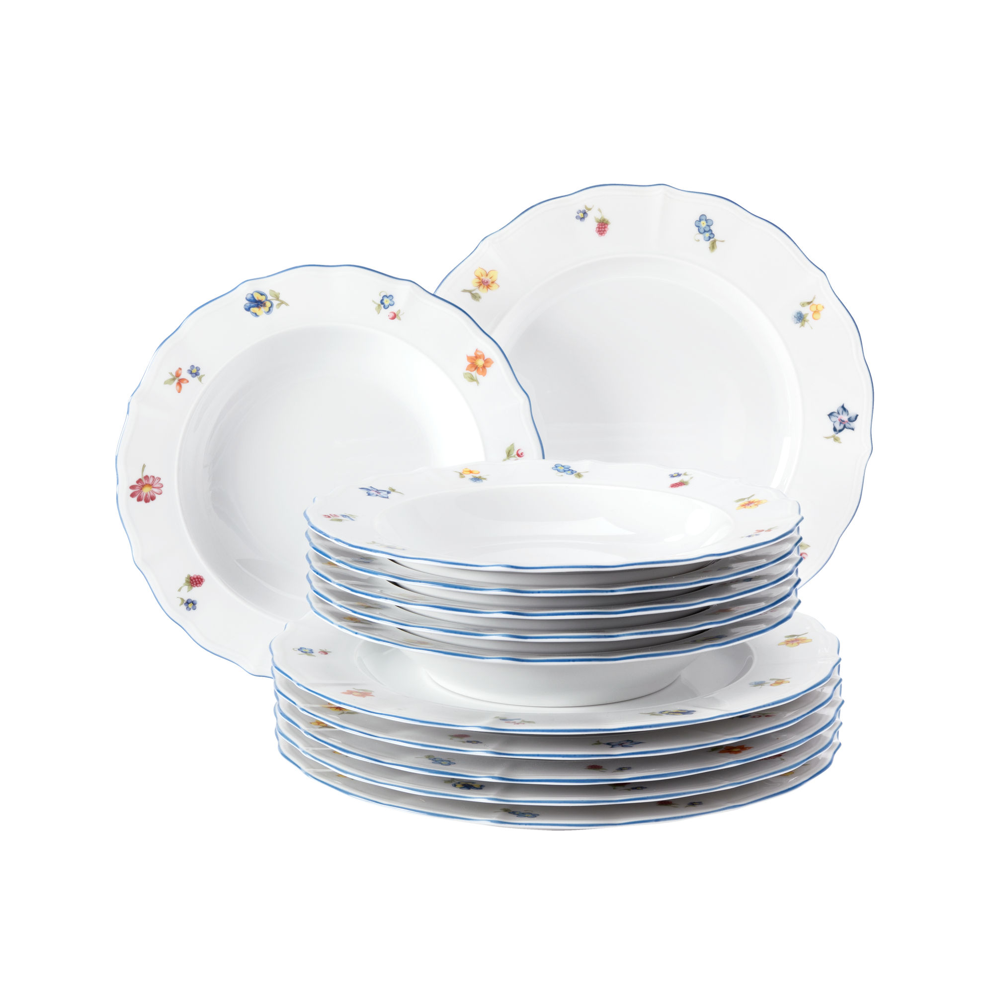 Seltmann Weiden Tafelservice 12-teilig Sonate 34032 Nostalgie , Porzellan, Töpferei, Mahlzeit, Untertasse, Schale