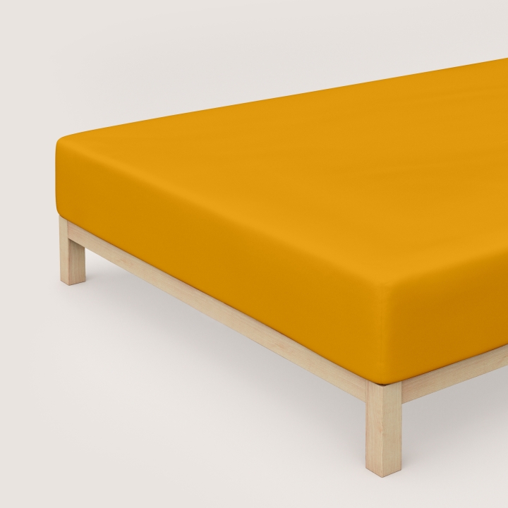 Schlafgut Pure Boxspring Spannbettlaken ca. 180x200-200x220cm in Farbe Yellow Deep