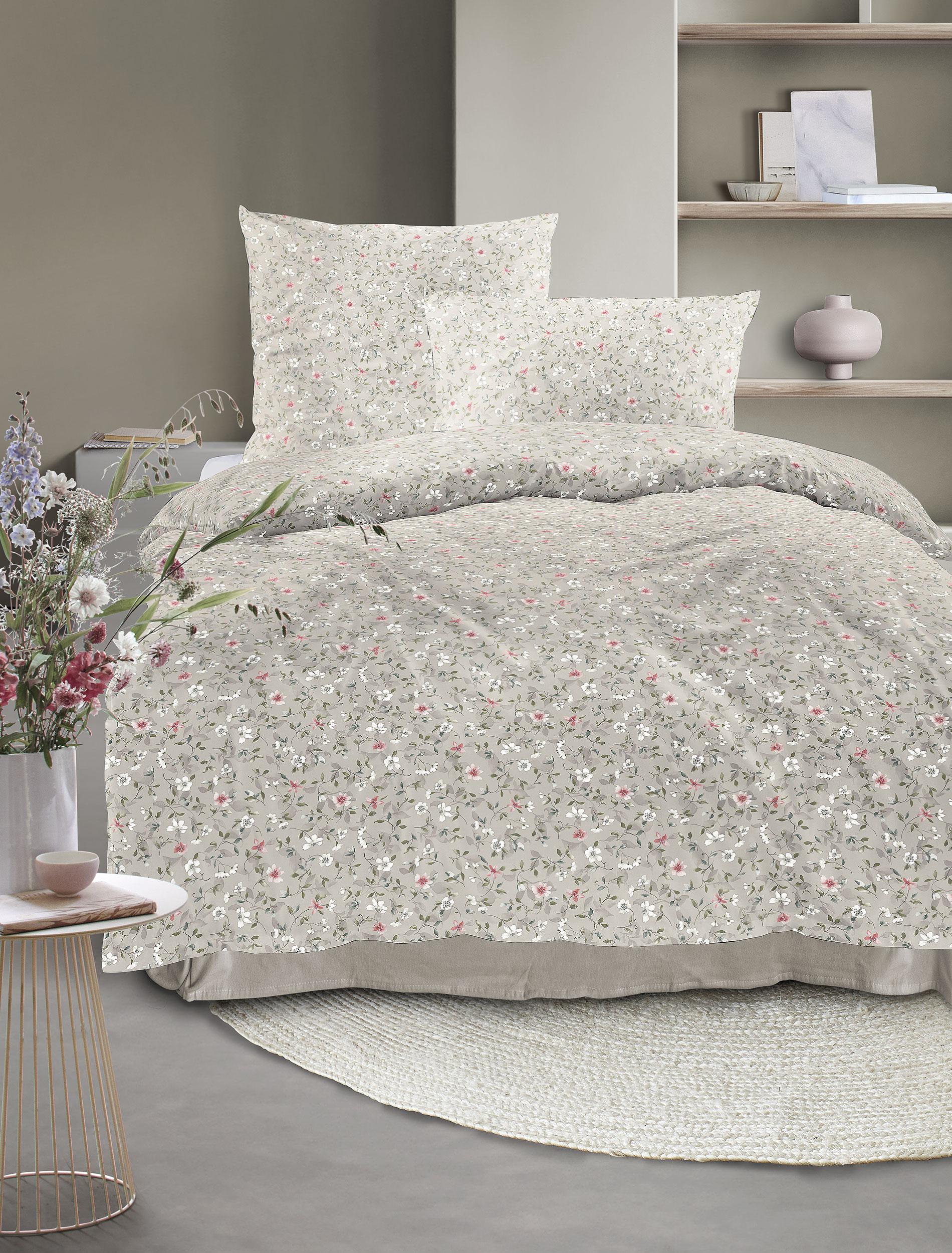 Irisette Mako-Satin Bettwäsche TOKIO ca. 155x220cm in Farbe natur, Moebel, Bett, Bettlaken