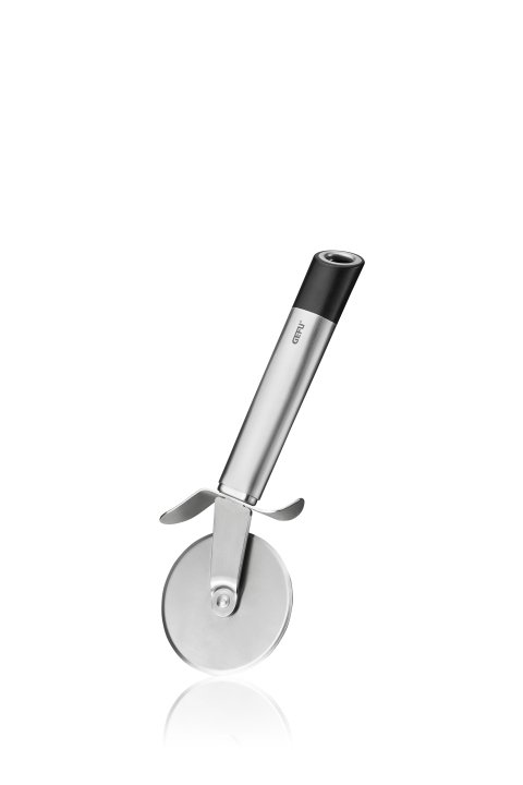 GEFU Pizzarad Primeline schwarz/silber, Trancheur, Pizzateur, Pelle, acier inoxydable, roue