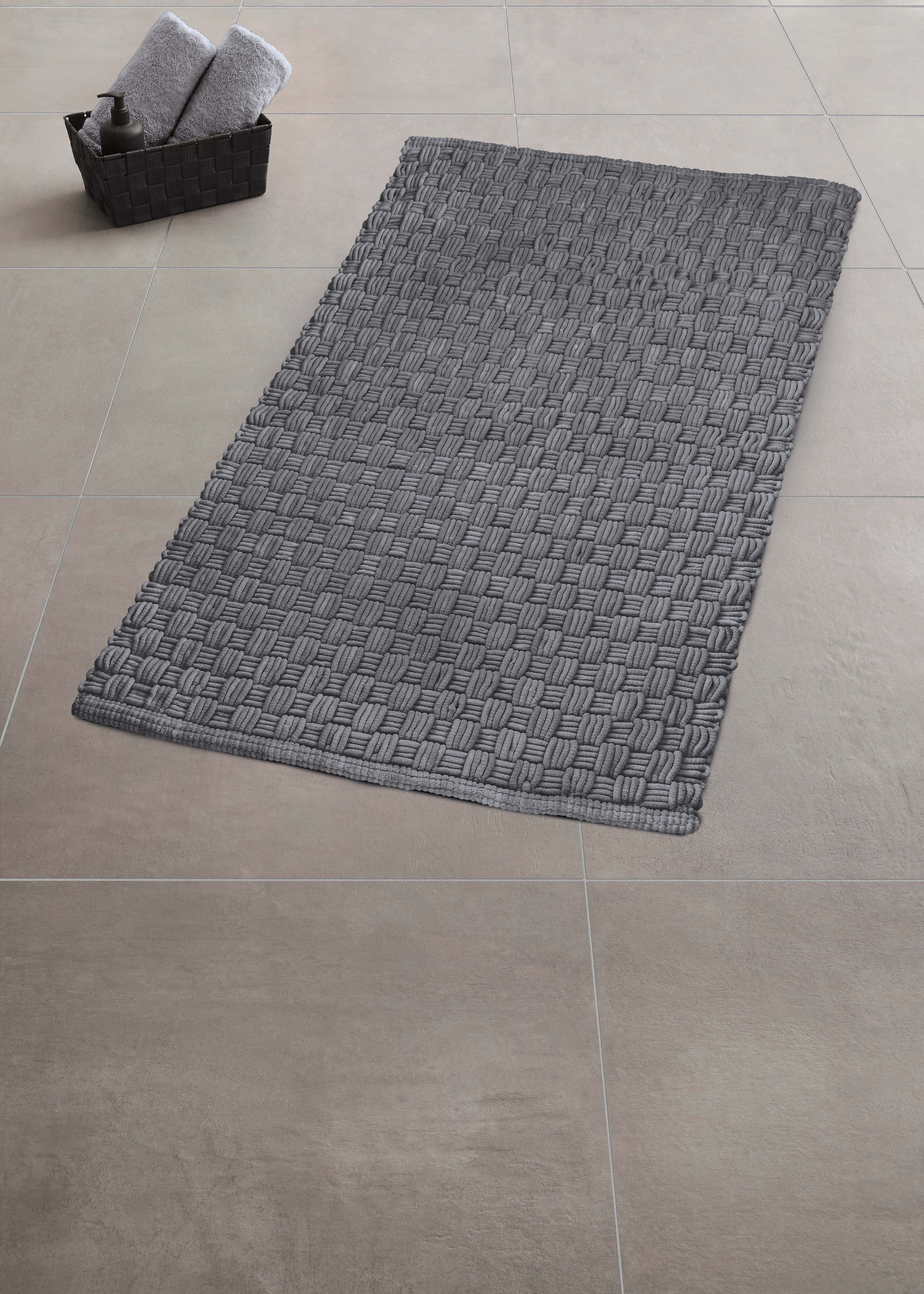 Kleine Wolke Badteppich MATINO ca. 60x100cm in Farbe Schiefer