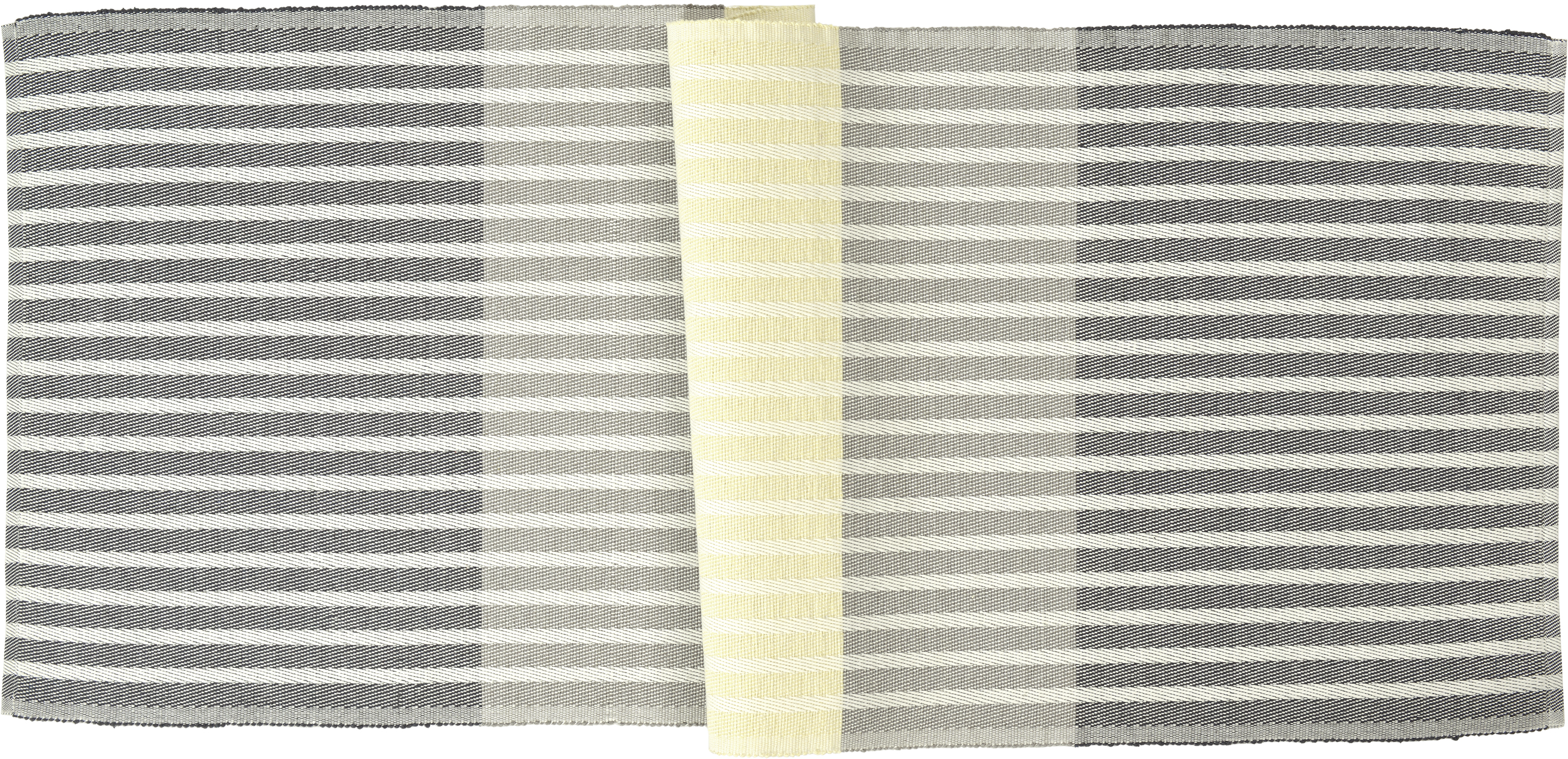 Sander Tischläufer REGGIA ca. 50x140cm in Farbe grey, Kornband, Gewebte Struktur, Streifenmuster, hellgelb, Textilband