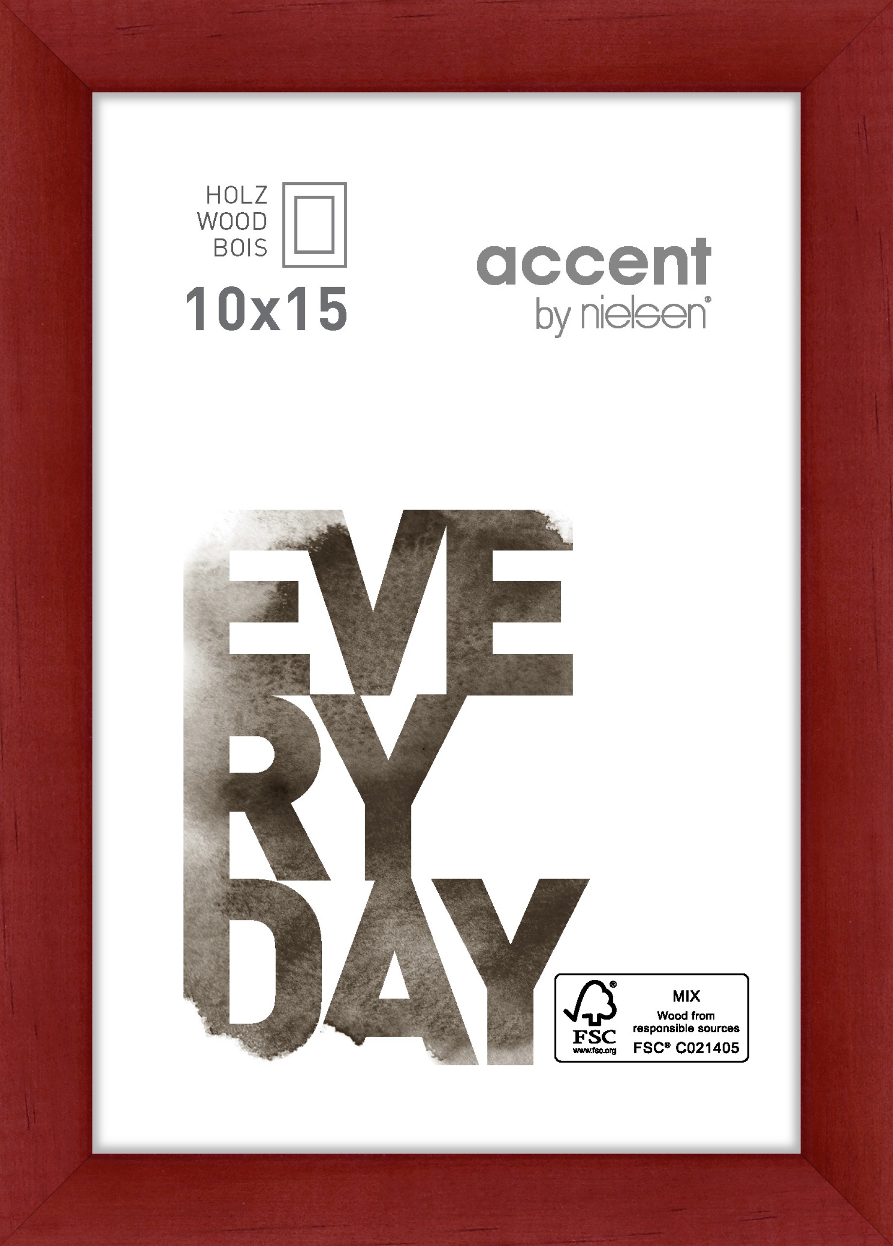 Accent by Nielsen Holz Bilderrahmen Zoom ca. 10x15cm in Farbe Red