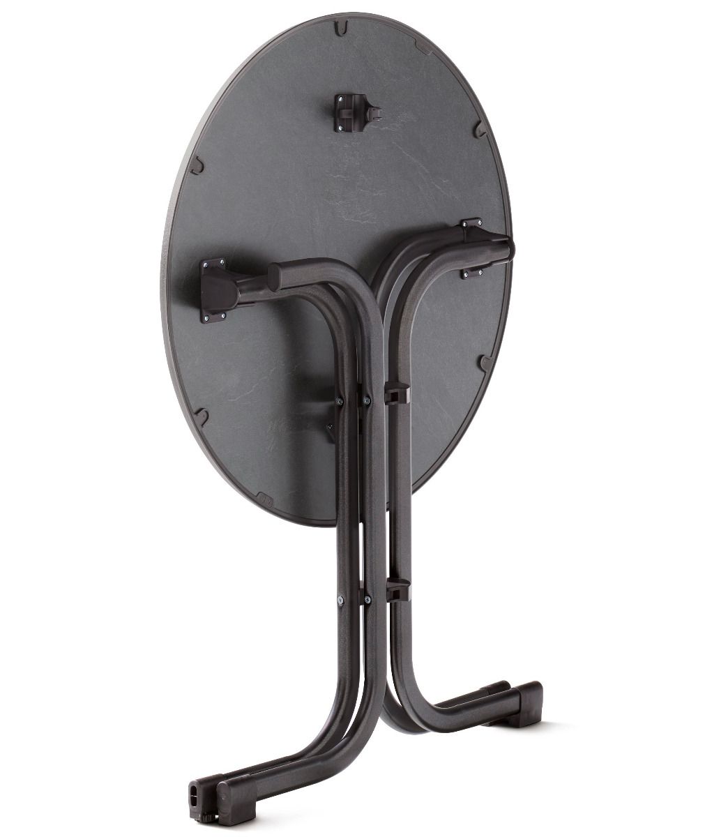 Boulevard-Klapptisch Ø ca. 70cm in eisengrau/Schiefer anthrazit