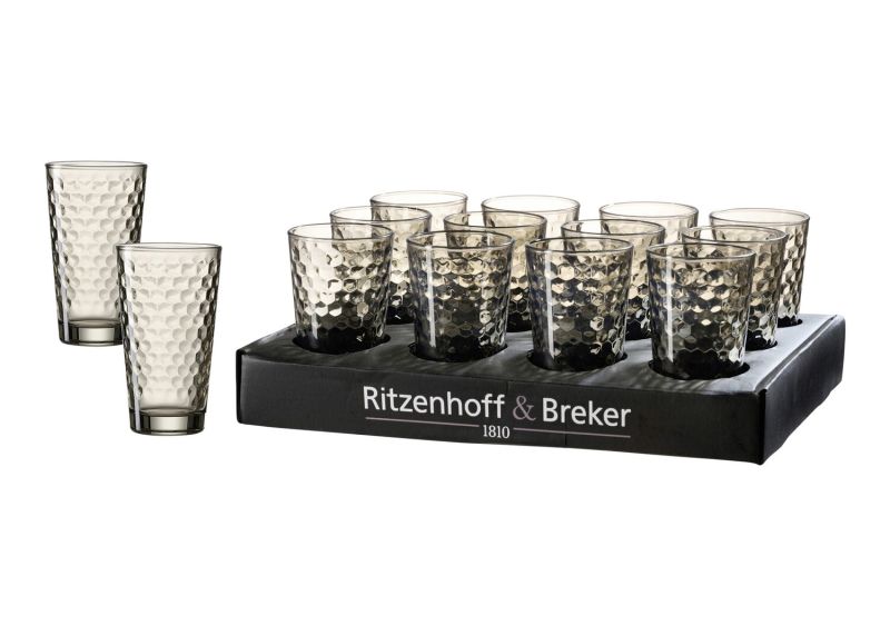 Ritzenhoff & Breker Longdrinkglas 400ml FAVO in smoke, ca. B:8cm L:8cm