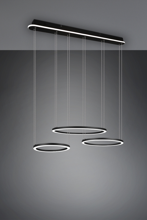 Trio LED-Pendelleuchte Morrison in schwarz matt 