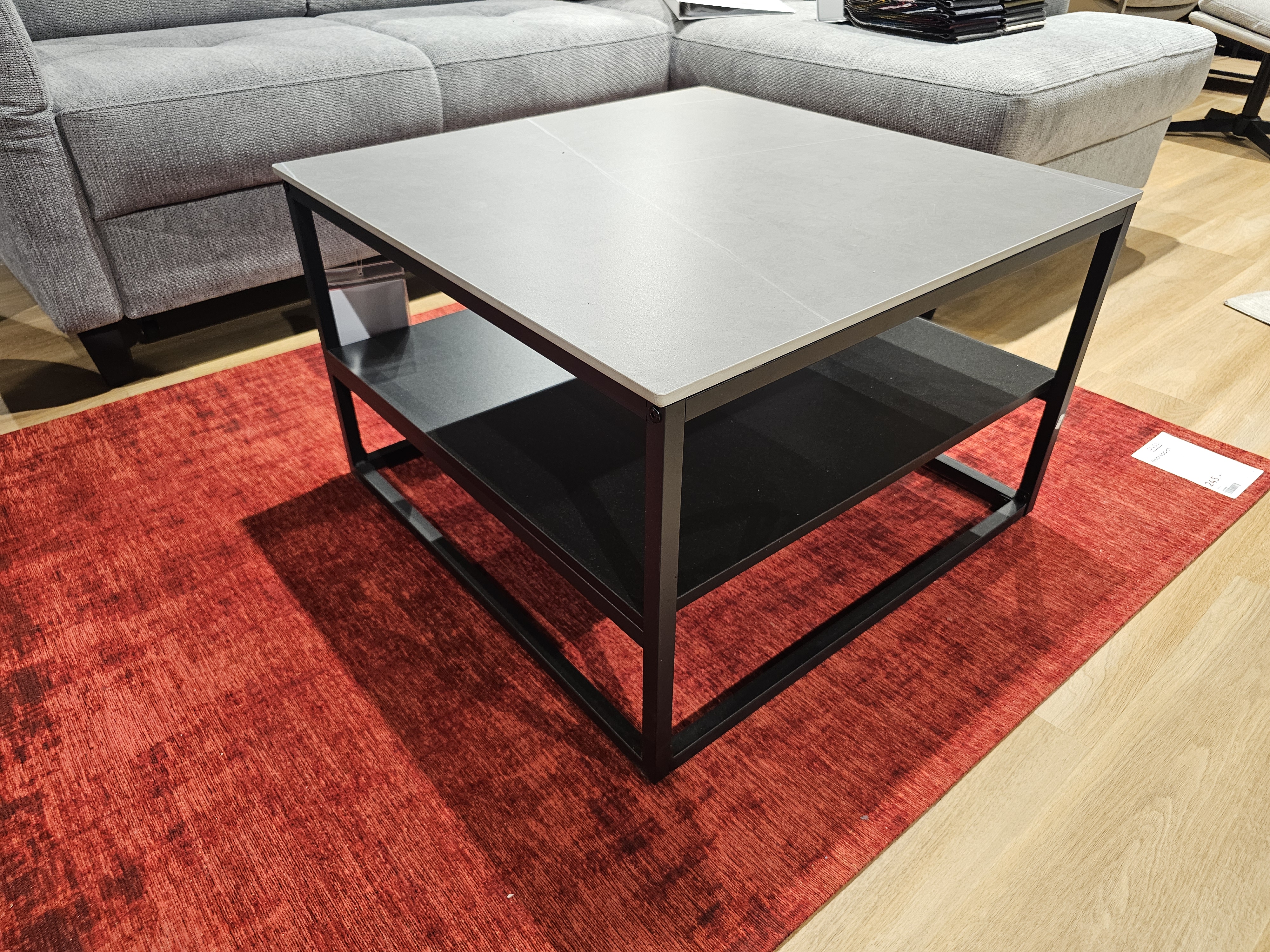 Hela Couchtisch HUGO ca. B70 H45 T70 cm in Platte Marmoropt.grau/schwarz