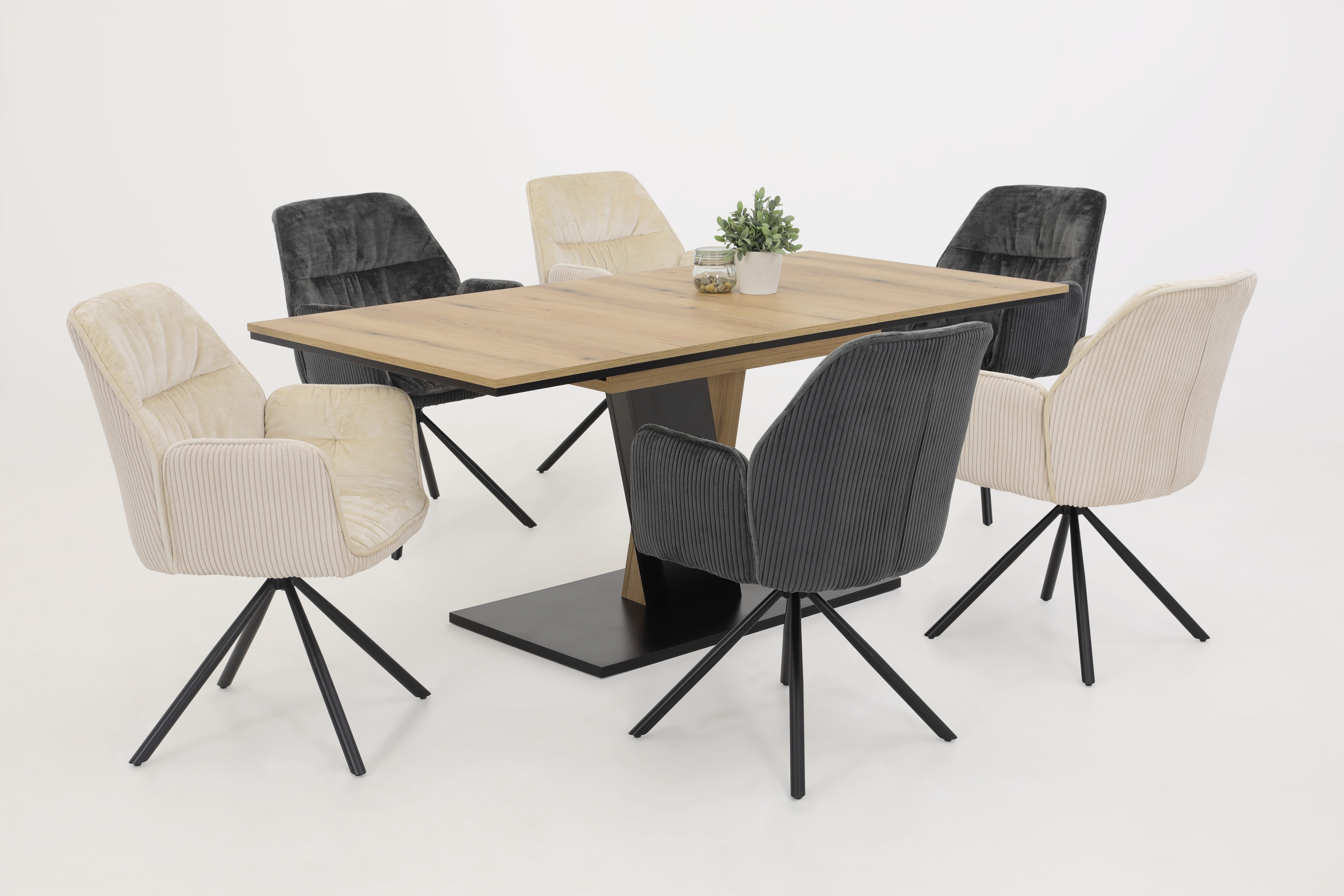 Sessel in Samtvelour/Cord anthrazit 28