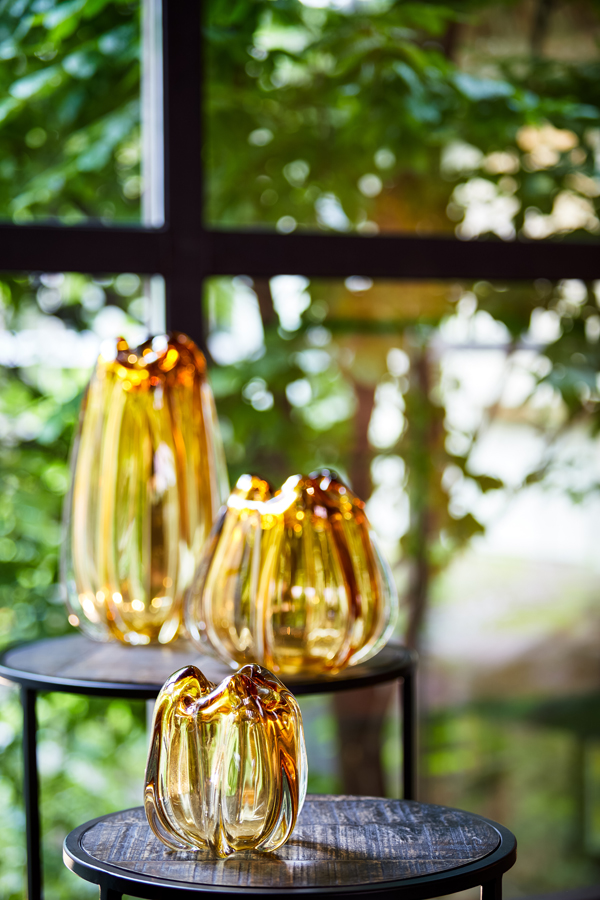 Light & Living Vase 24,5x22cm in Glas bernstein