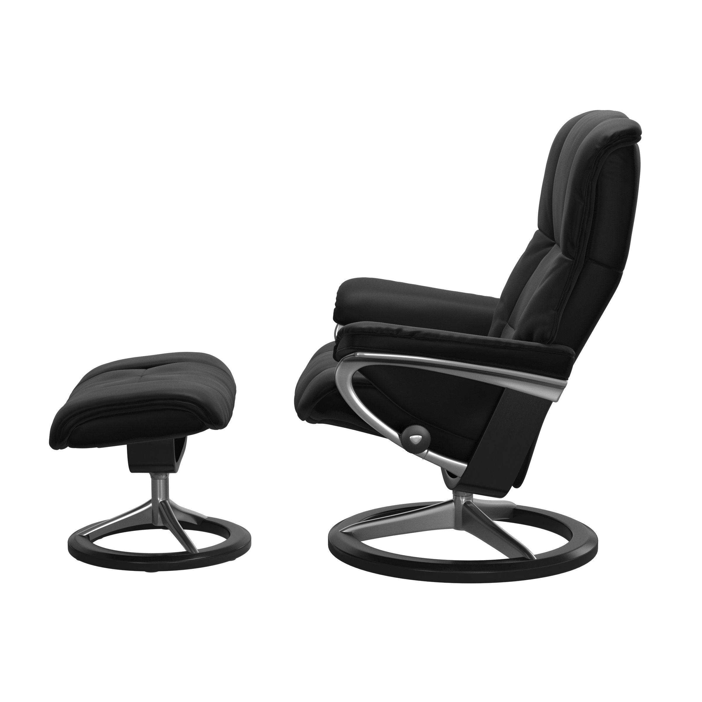 Stressless Sessel mit Hocker Mayfair Signature (M) in Leder batik schwarz