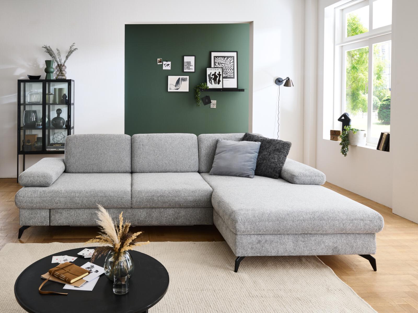 Sit & More Polsterecke MORRIS ca. 275x171cm in Stoff Orlean steel Sit & More Polsterecke MORRIS ca. 275x171cm in Stoff Orlean steel, Moebel, Couch, Chaiselongue