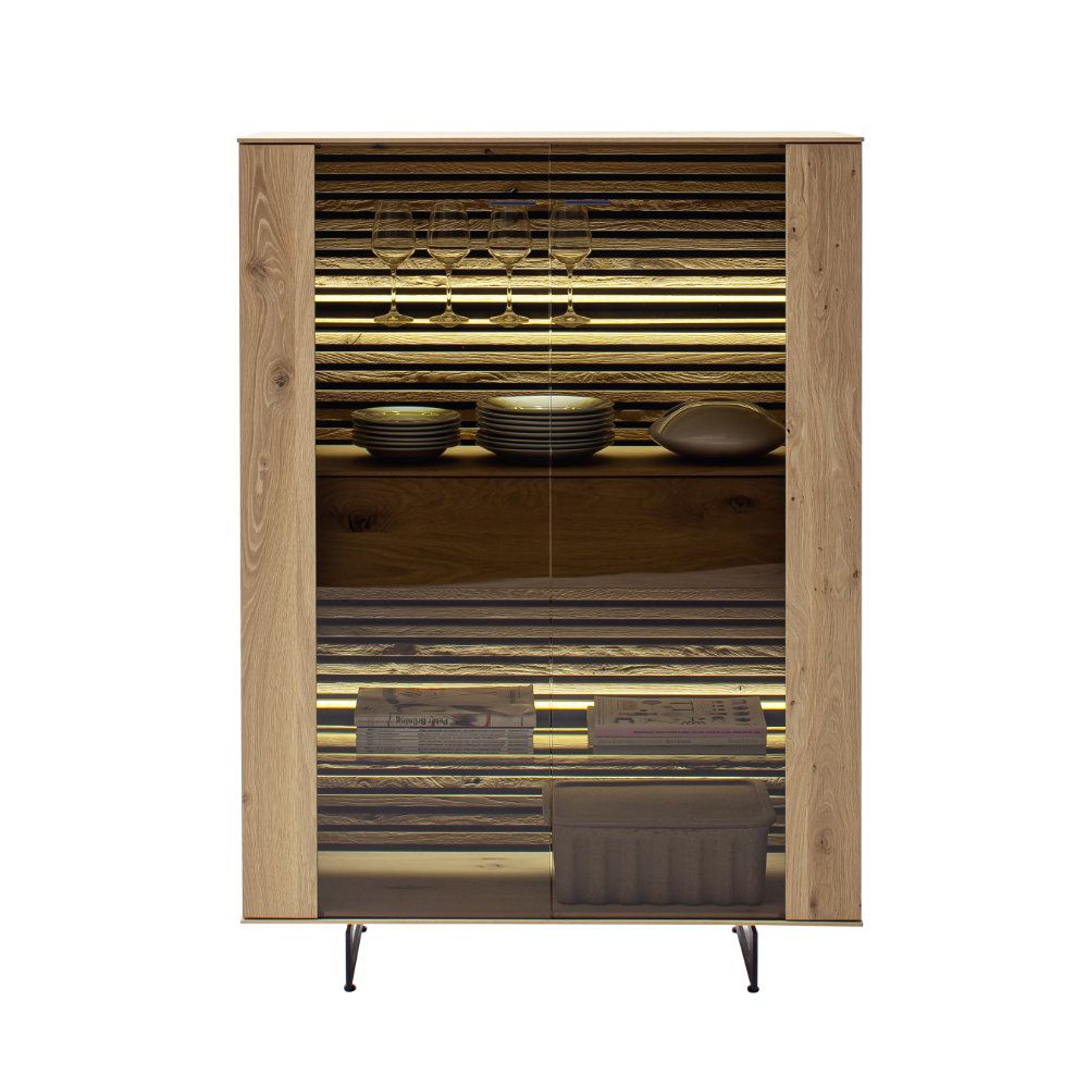 SCHÖNER WOHNEN-Kollektion Highboard YONNA ca. 106x138x44cm in Kerneiche natur gebürstet