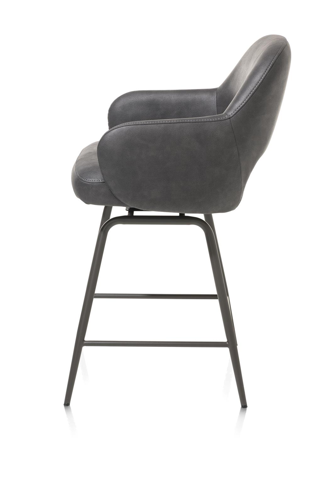 Henders & Hazel Barstuhl NIKOLAS ca. B57 H100 T59 cm in Stoff Mikrof. Pala anthrazit