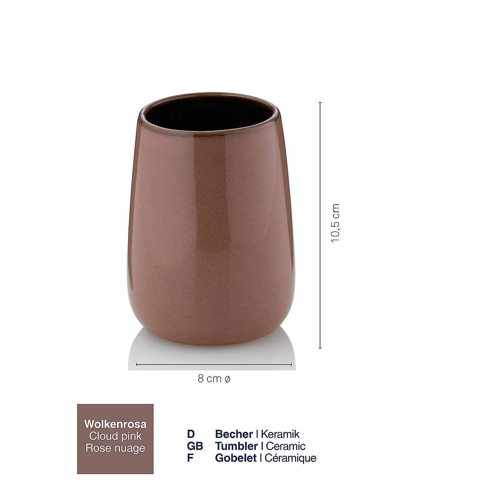 Kela Becher Liana wolkenrosa LIANA in , Töpferei, Krug, Vase, Porzellan, Tasse