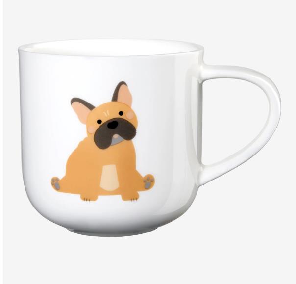 ASA Selection Henkelbecher COPPA in Farbe Motiv glänzend, Mug, Kaffeetasse, Hundemotiv, Frühstücksbecher, Porzellan