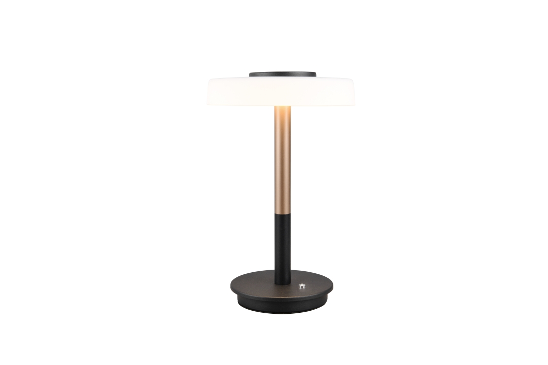 Trio LED-Tischleuchte CELESTE 1-flammig in Farbe Coffee, Glas weiß
