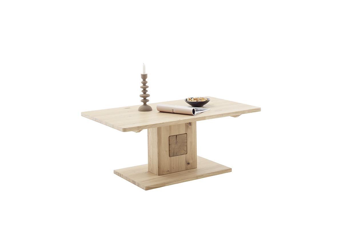 MCA Furniture Couchtisch PALMA ca. B110 H45 T65 cm in Ast/Balkeneiche massiv