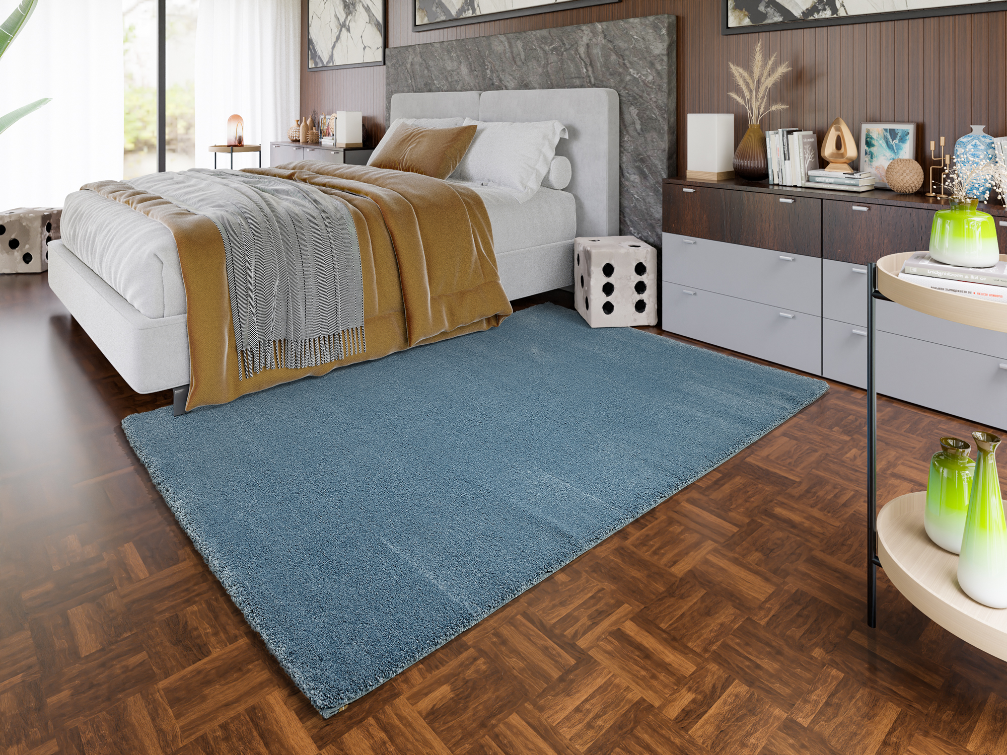 OCI Uni-Teppich ca. 140x200cm in Farbe blau