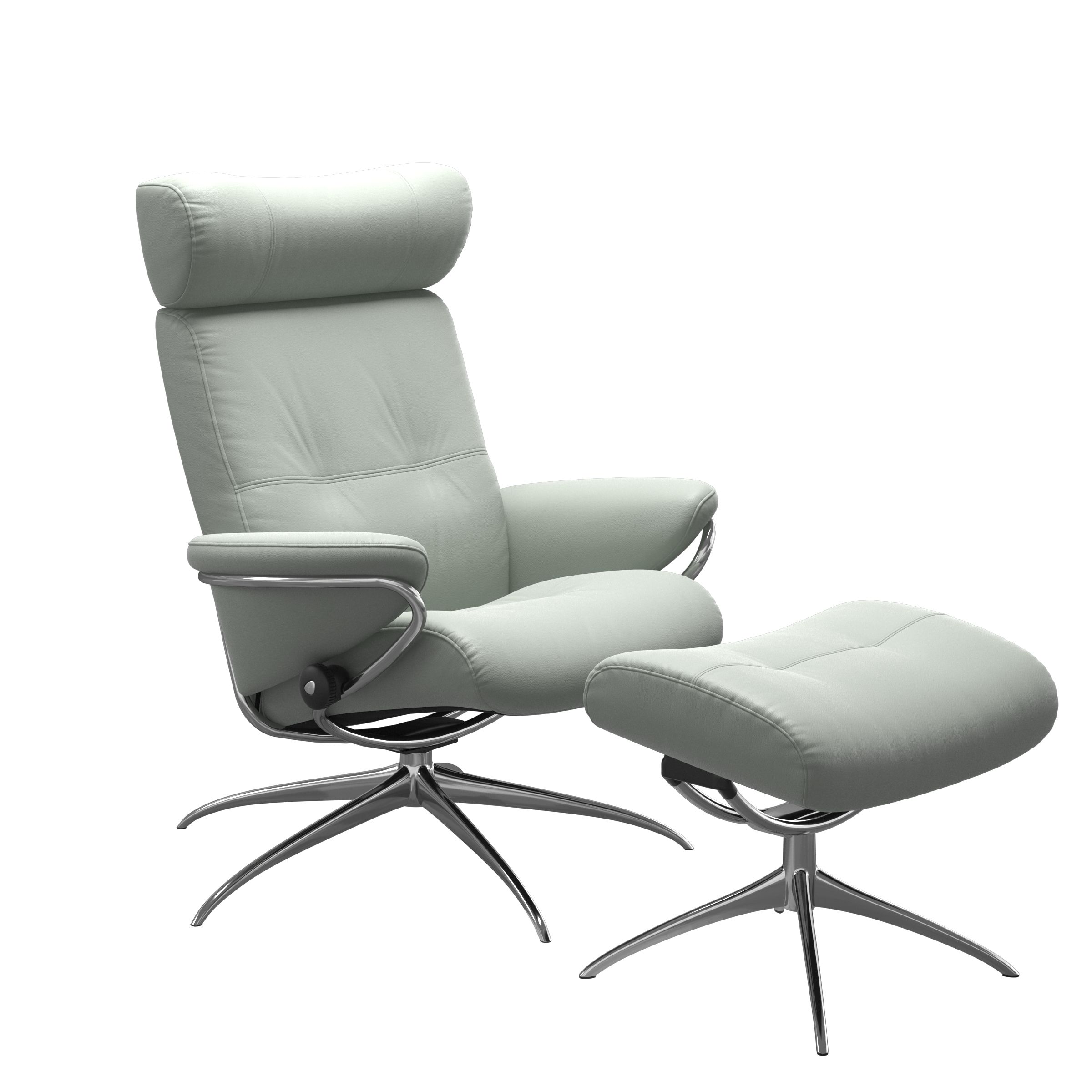 Stressless Sessel mit Hocker BERLIN STAR in Leder Paloma Breezy Blue Stressless Sessel mit Hocker BERLIN STAR in Leder Paloma Breezy Blue
