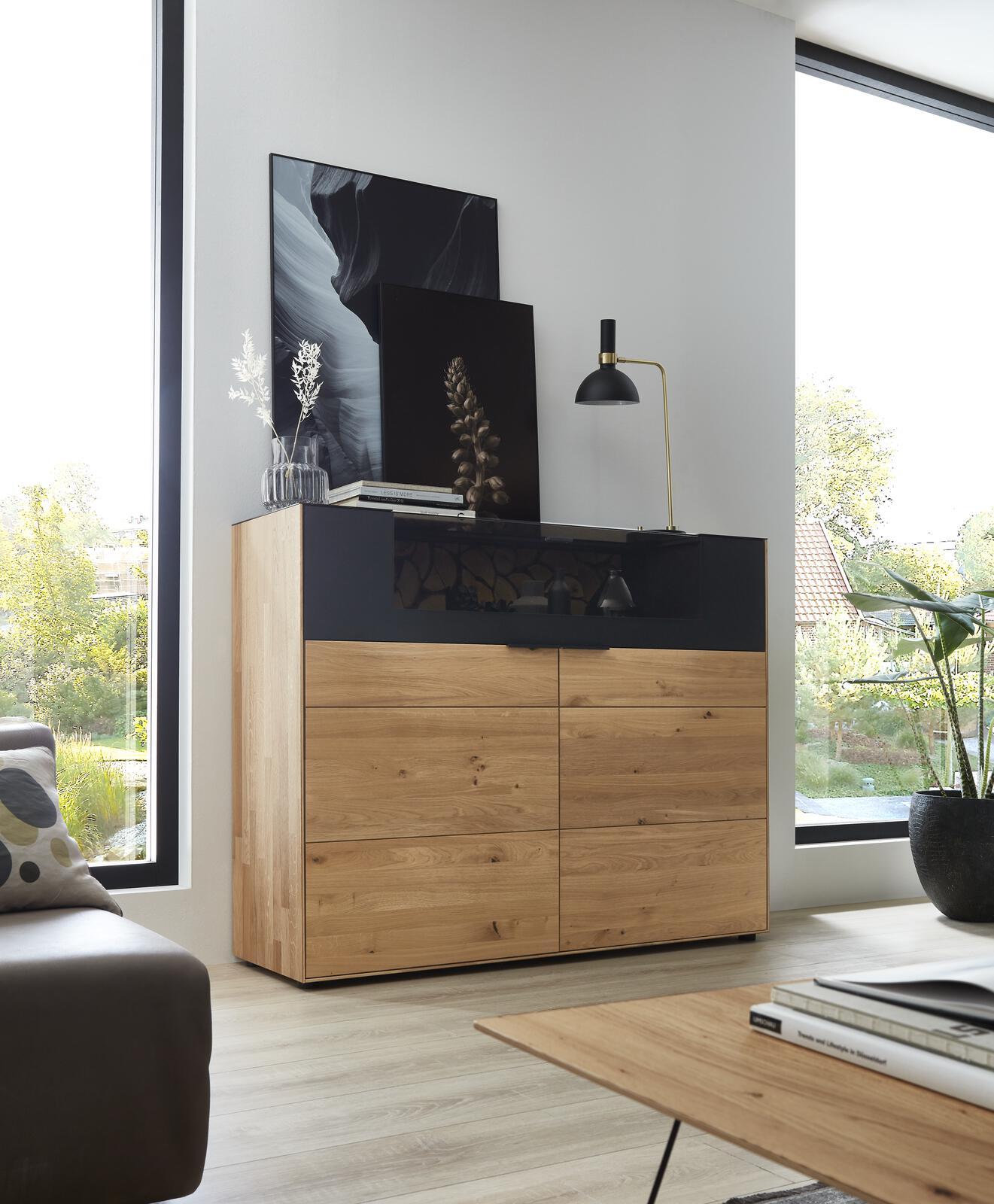 Wöstmann Highboard WSM 2140 ca. 146x115x45cm in Wildeiche massiv soft gebürst.