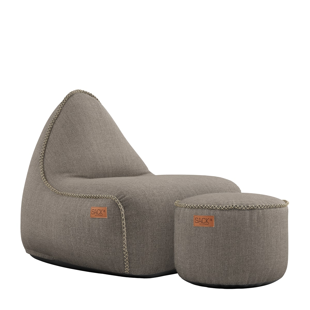 SACKit Lounge-Stuhl + Hocker COBANA in Farbe Taupe