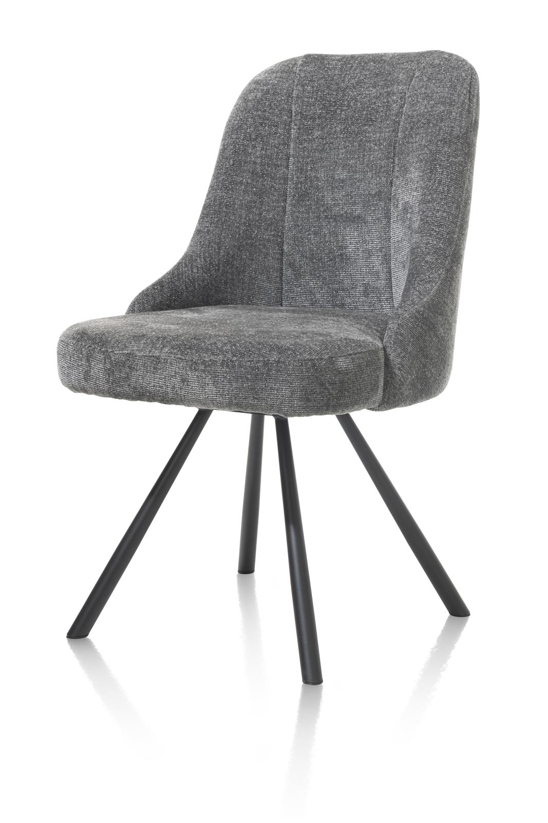 Stuhl Emma Stoff Grau Habufa Stuhl ca. B55 H88 T66 cm in Stoff Vulcano anthrazit