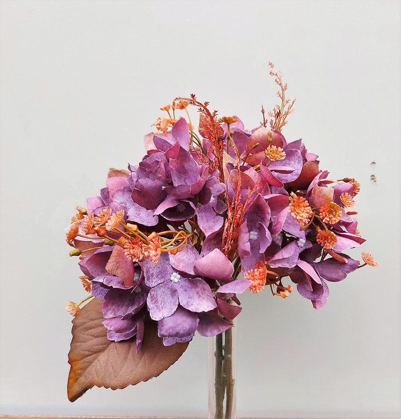 Hortensienbund 34 cm Vintage in blau-rosa