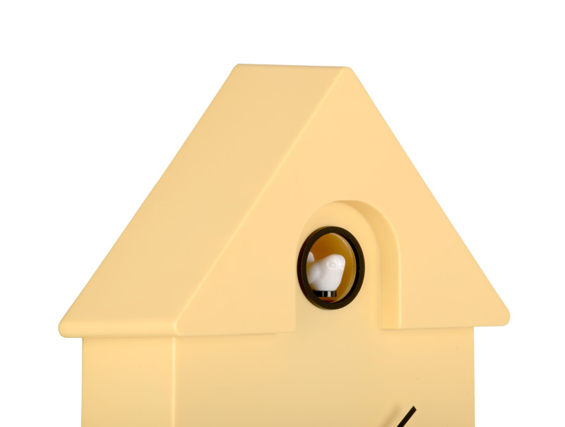 Wanduhr MODERN CUCKOO in 41x8,5x21,5 cm,Fb. soft yellow, Spielzeug, Haus, Vogelhaus, Miniatur, Kleinkinder
