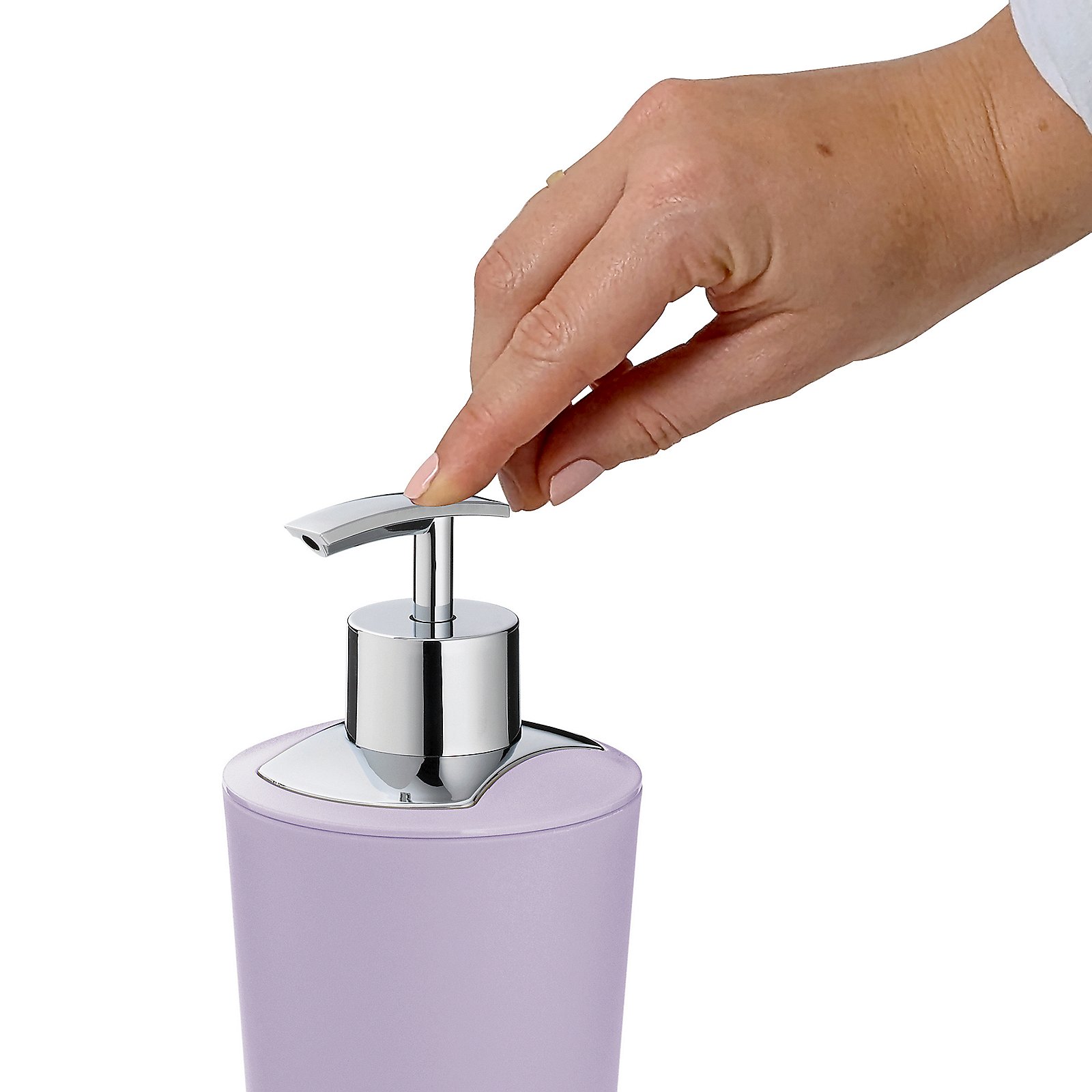 Kela Seifenspender Marta in Fb. pastell violet, Flasche, Lotion, Sinken, Waschbeckenhahn