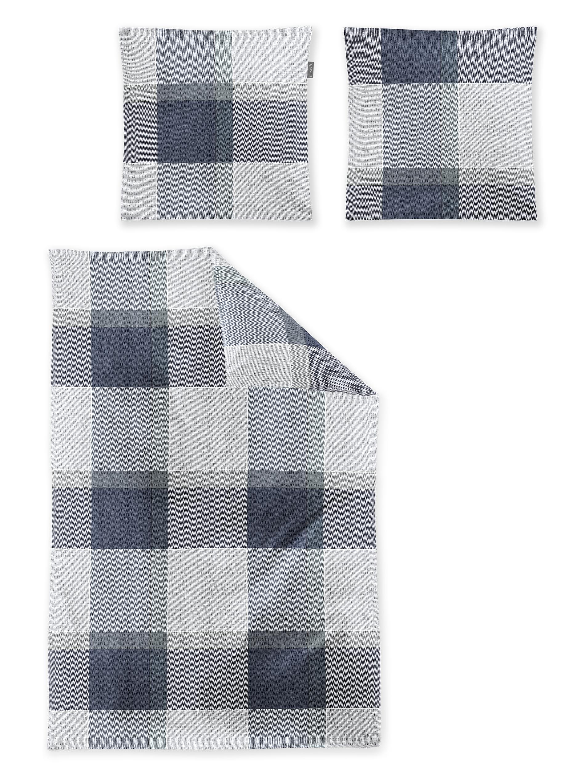 Irisette Seersucker Bettwäsche EASY ca. 135x200cm in Farbe blau