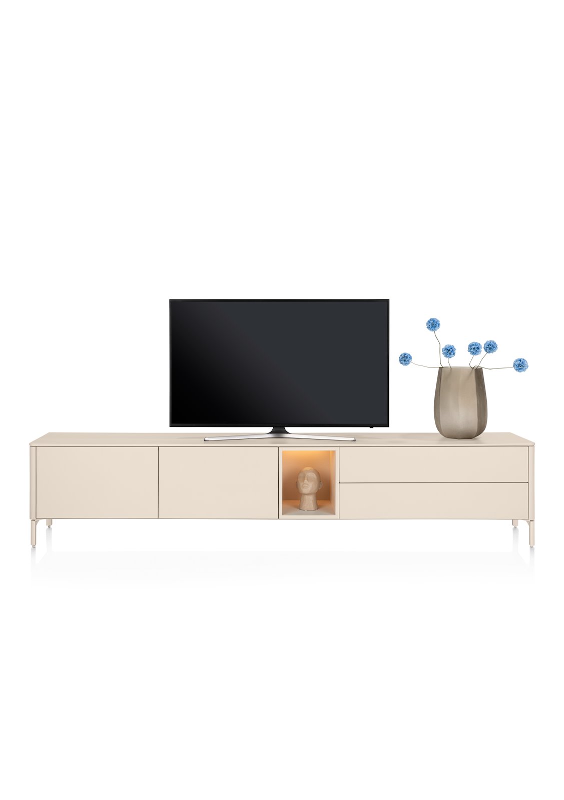 XOOON Lowboard TRENTINO ca. B270 H56 T42 cm in MDF creme lackiert, Fernsehtisch, Lowboard, TV-Kommode, Holzoptik, Vitrine