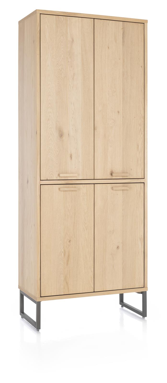 Henders & Hazel Schrank CASTELLO ca. B85 H215 T42 cm in Eiche furniert sand oak, Schrank, Küchenschrank, Holzoptik, Standleiter, Metallfüße