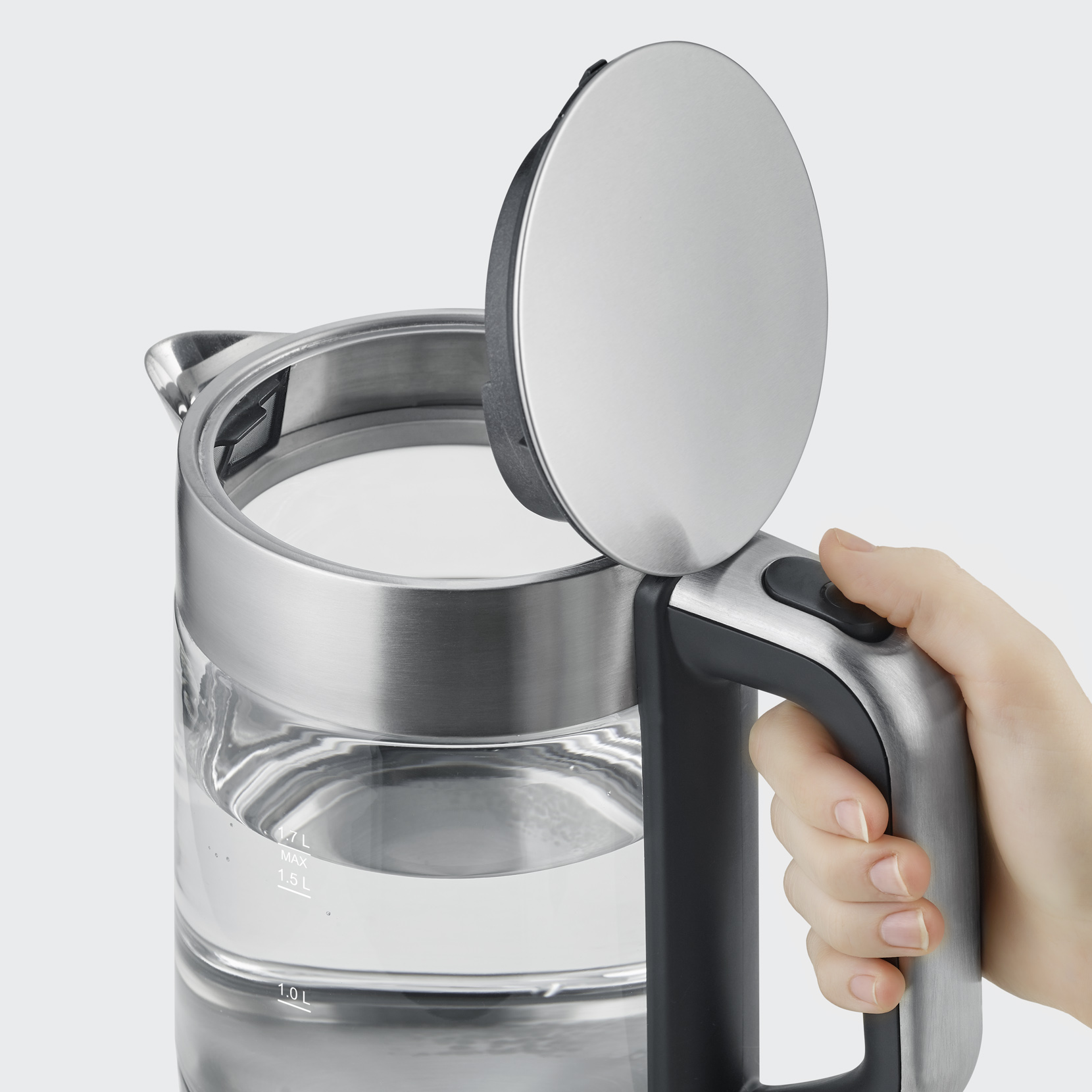 Severin Wasserkocher WK 3420 1,7 Liter in Klar/Silber/Schwarz