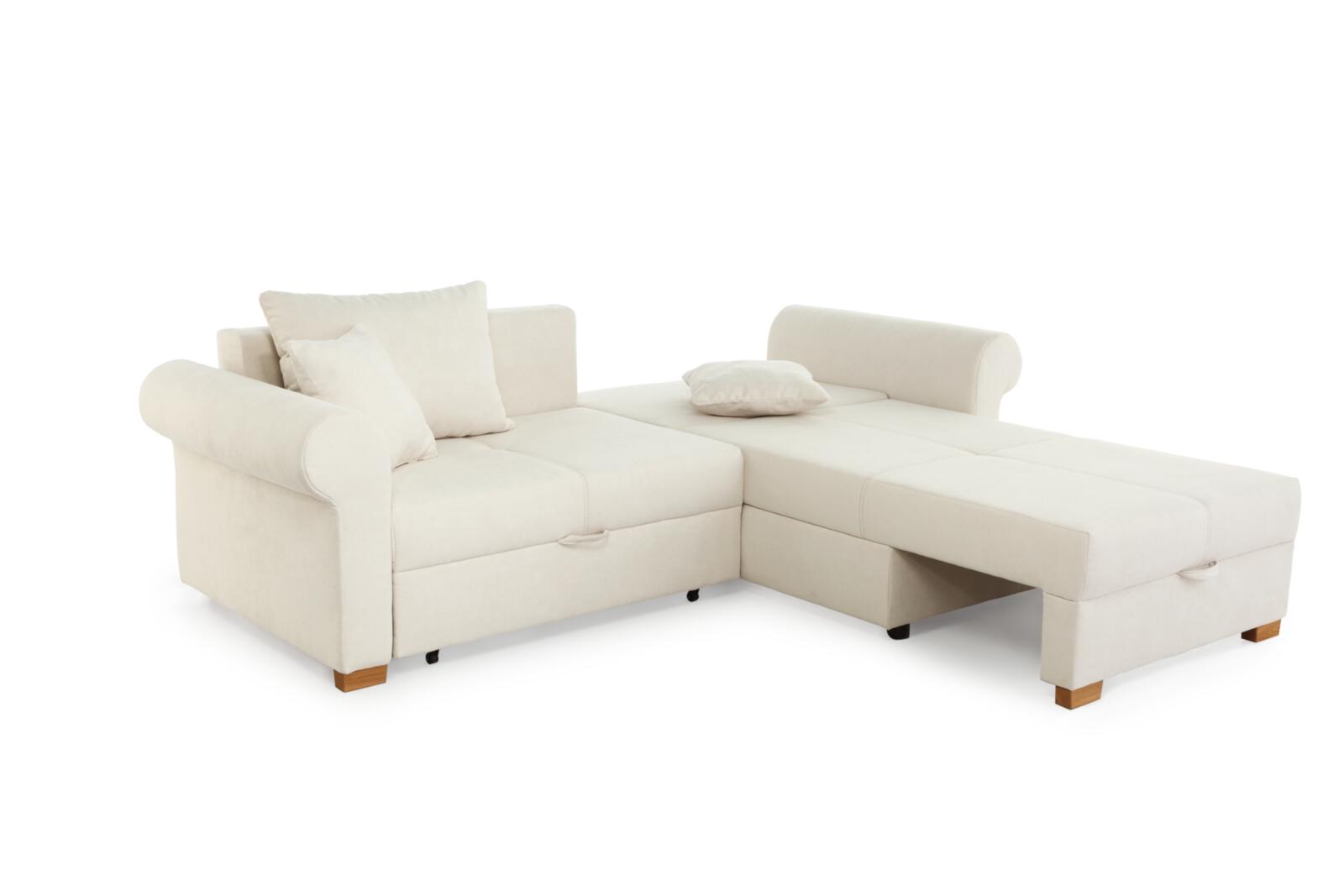 Ecksofa List ca. 248x161 Beige JOB Ecksofa LIST ca. 248x161cm in Stoff Cord light greige