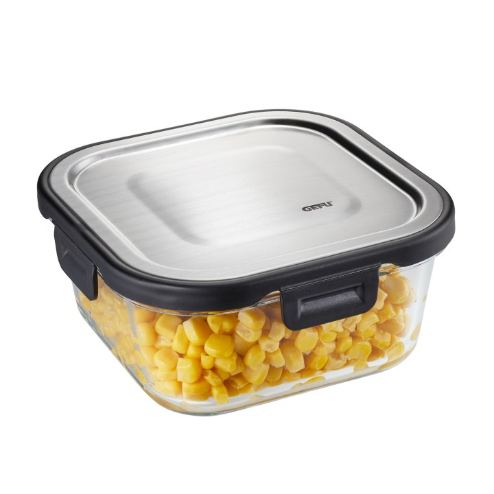 GEFU Frischhaltedose MILO in Schwarz, Silber